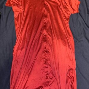 Red Button Down Shirt for mastectomies